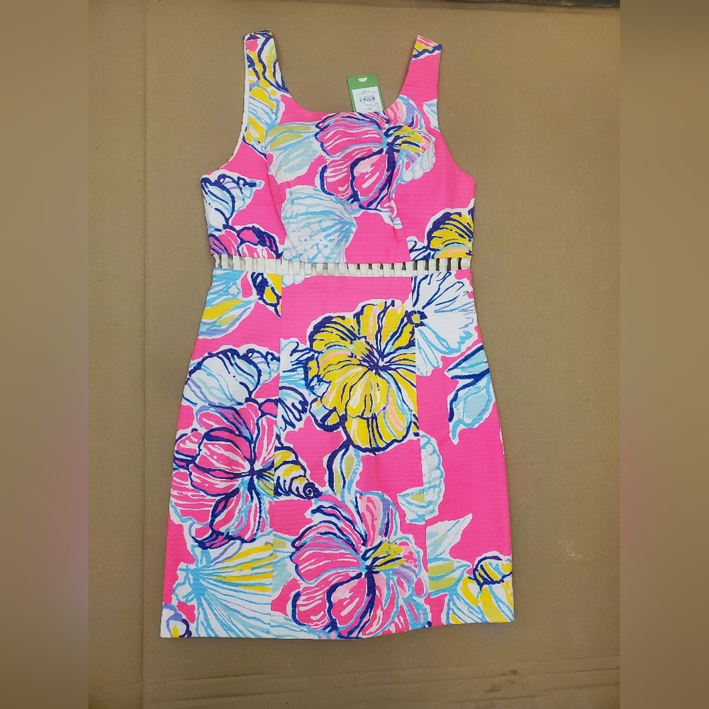 Lilly Pulitzer Iggy Cut Out Shift Swept By The Tides Dress NWT Size 4